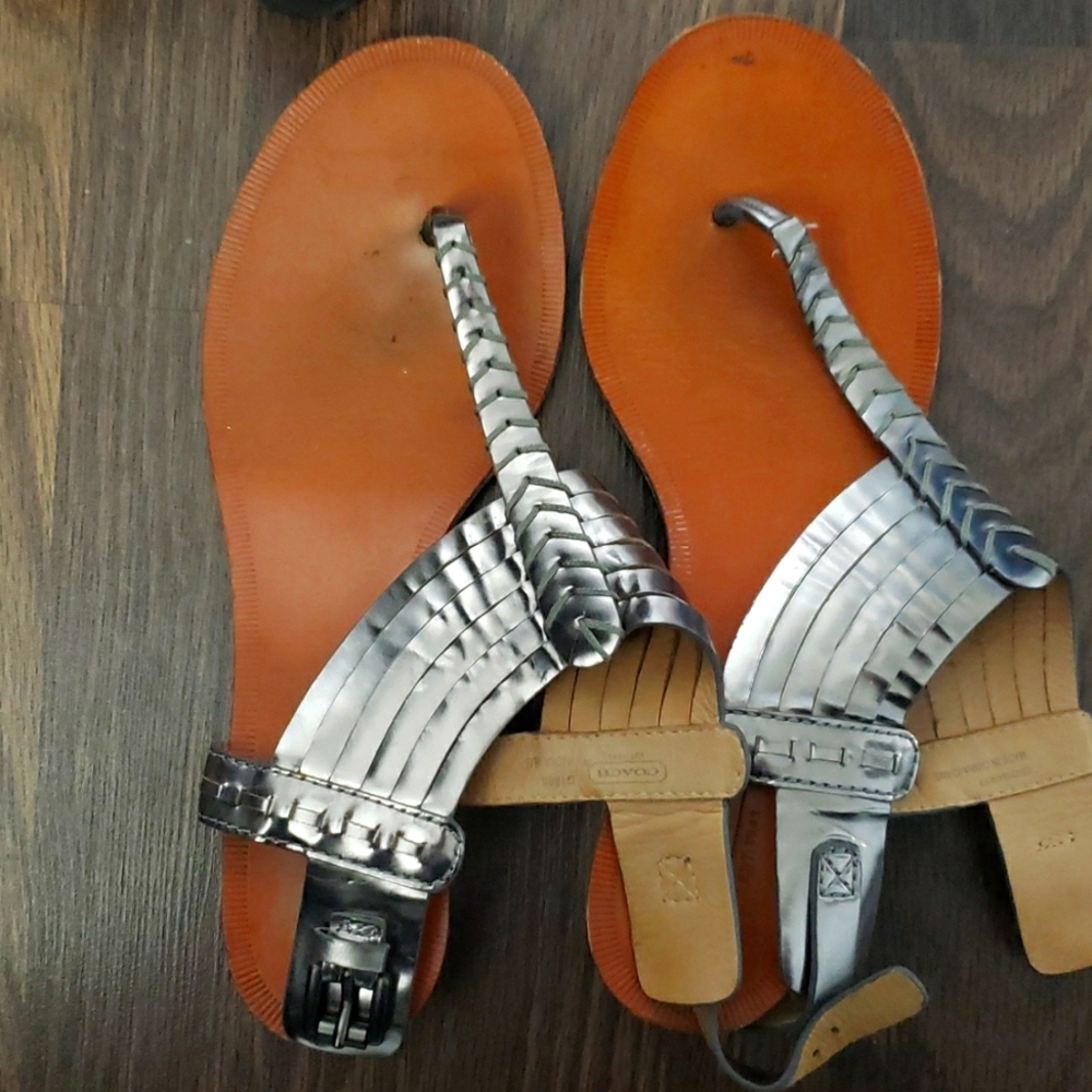 Coach Pewter Gladiator Sandals